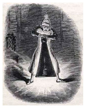 Scrooge Extinguishes the First of the Three Spirits